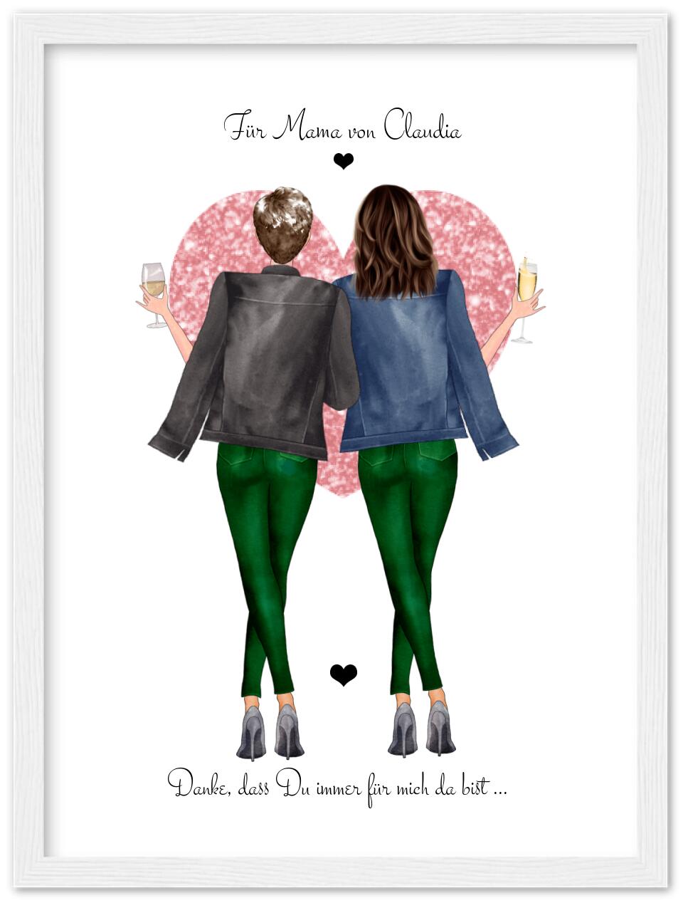 Ostergeschenk & Muttertagsgeschenk personalisiertes Poster gerahmt - Danke Mama - Bild Geschenk Mama