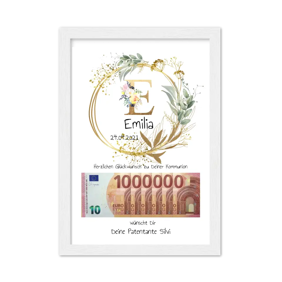 Personalisiertes Geschenk, Geldgeschenk zum Geburtstag, Jugendweihe, Kommunion, Konfirmation, Geburtstagsgeschenk 1. Million