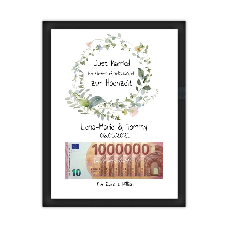 Geldgeschenk Wunscherfüller zur Hochzeit, Hochzeitsgeschenk Für Eure 1. Million