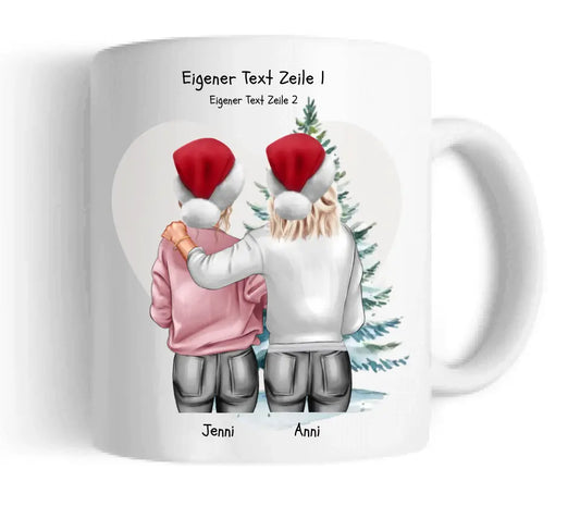 Personalisierte Tasse Nikolausgeschenk, Weihnachtsgeschenk für Geschwister, für Freundin