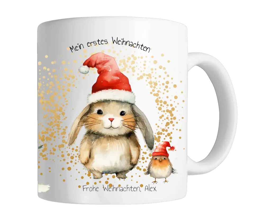 Geschenk Nikolaus, Weihnachten personalisiert - Kindertasse, Kinderbecher, Kinderteller - Nikolaustasse, Weihnachtstasse - mit Name