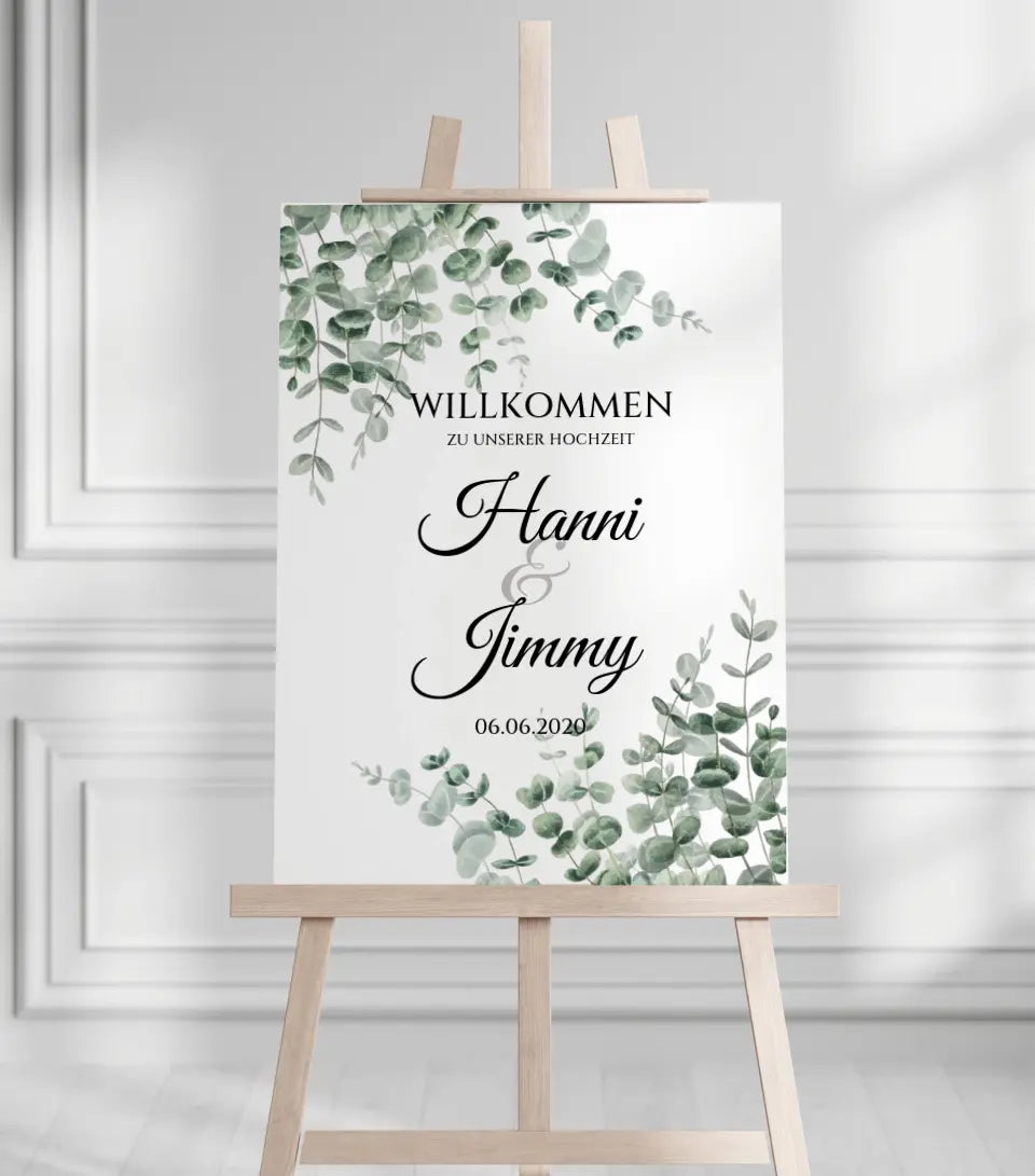 Willkommensposter Hochzeit | Willkommensschild Hochzeit personalisiert | Hochzeitsempfang Tafel
