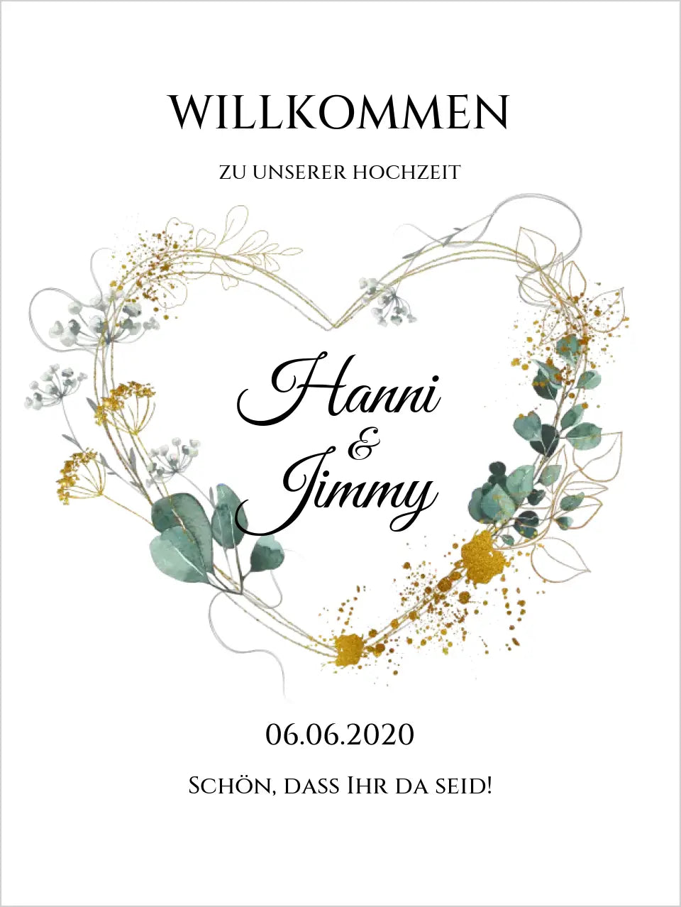 Willkommensposter Hochzeit  | Willkommensschild Hochzeit personalisiert | Hochzeitsempfang Tafel