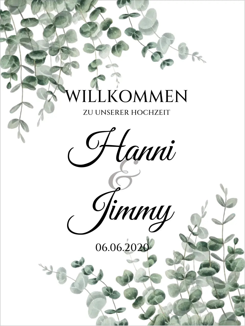Willkommensposter Hochzeit | Willkommensschild Hochzeit personalisiert | Hochzeitsempfang Tafel