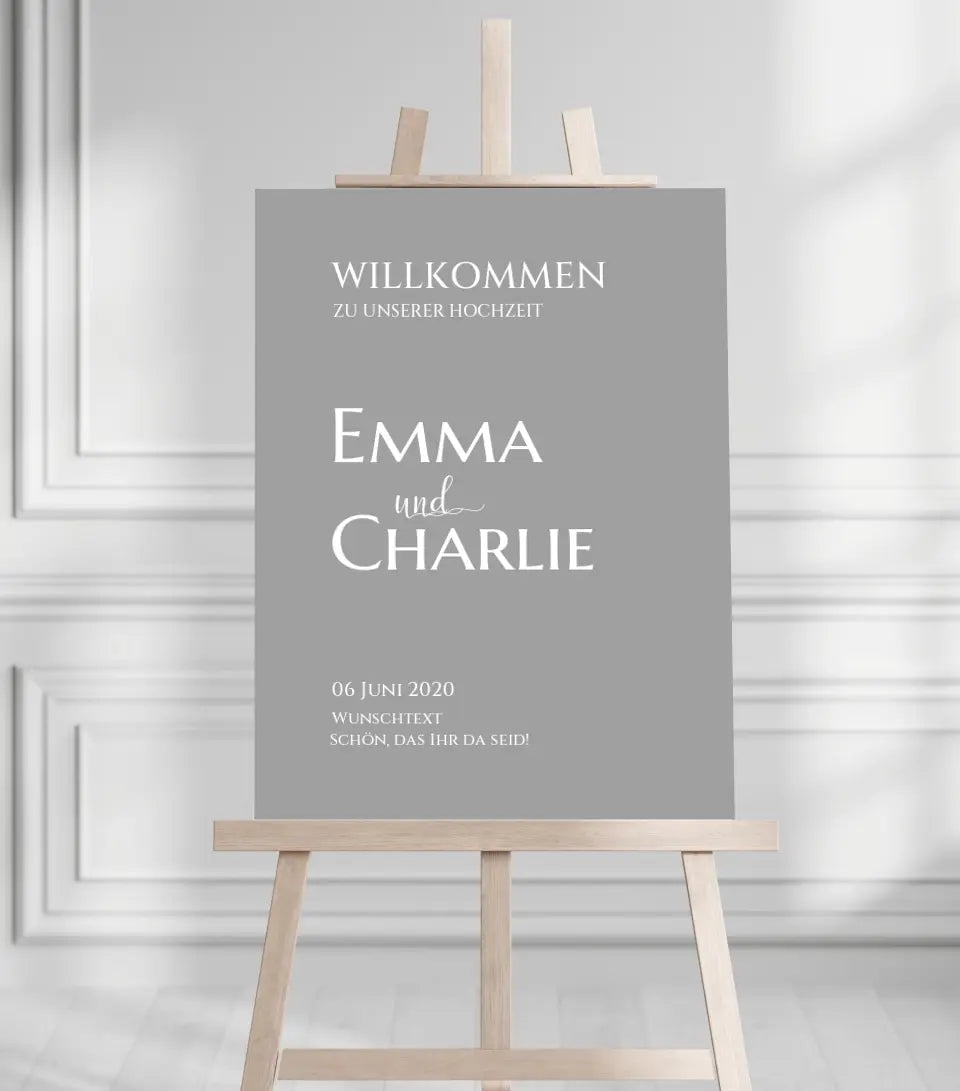 Willkommensposter Hochzeit | Willkommensschild Hochzeit personalisiert | Hochzeitsempfang Tafel