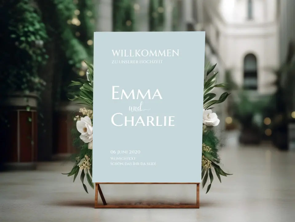 Willkommensposter Hochzeit | Willkommensschild Hochzeit personalisiert | Hochzeitsempfang Tafel