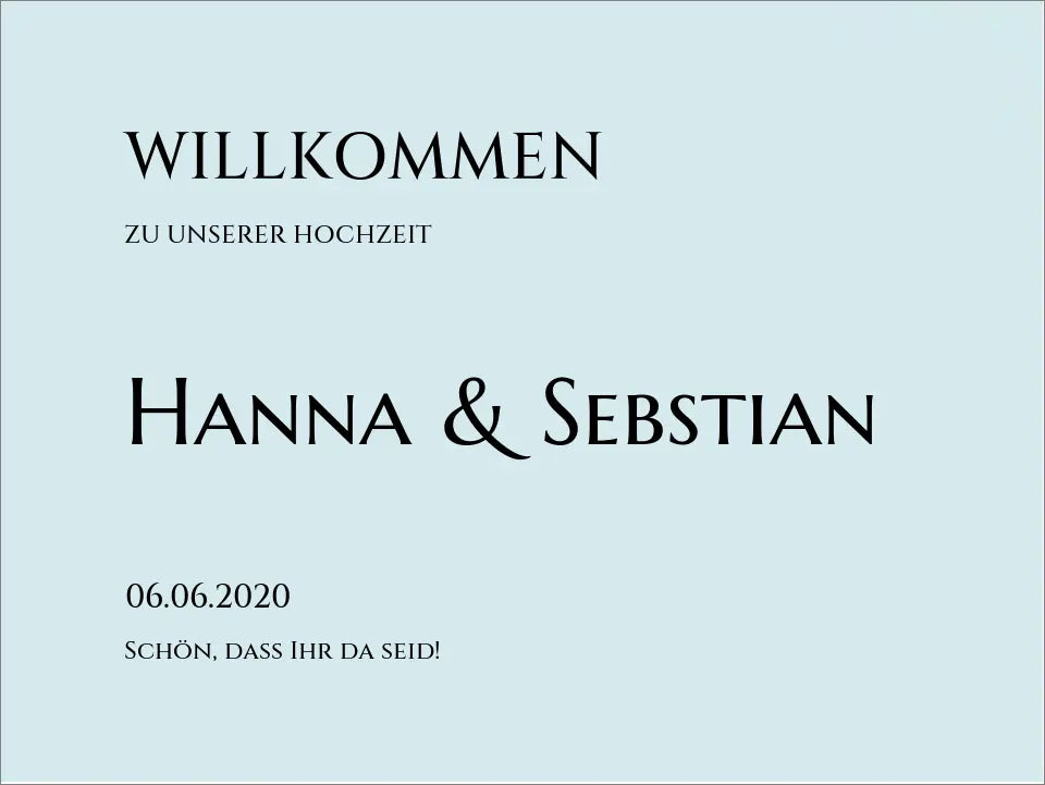 Willkommensposter Hochzeit | Willkommensschild Hochzeit personalisiert mit Namen Datum | Empfang Schild Hochzeit