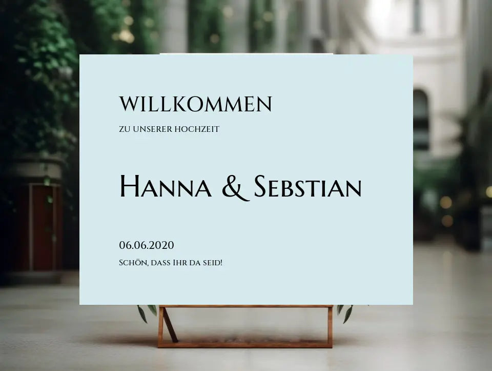 Willkommensposter Hochzeit | Willkommensschild Hochzeit personalisiert mit Namen Datum | Empfang Schild Hochzeit