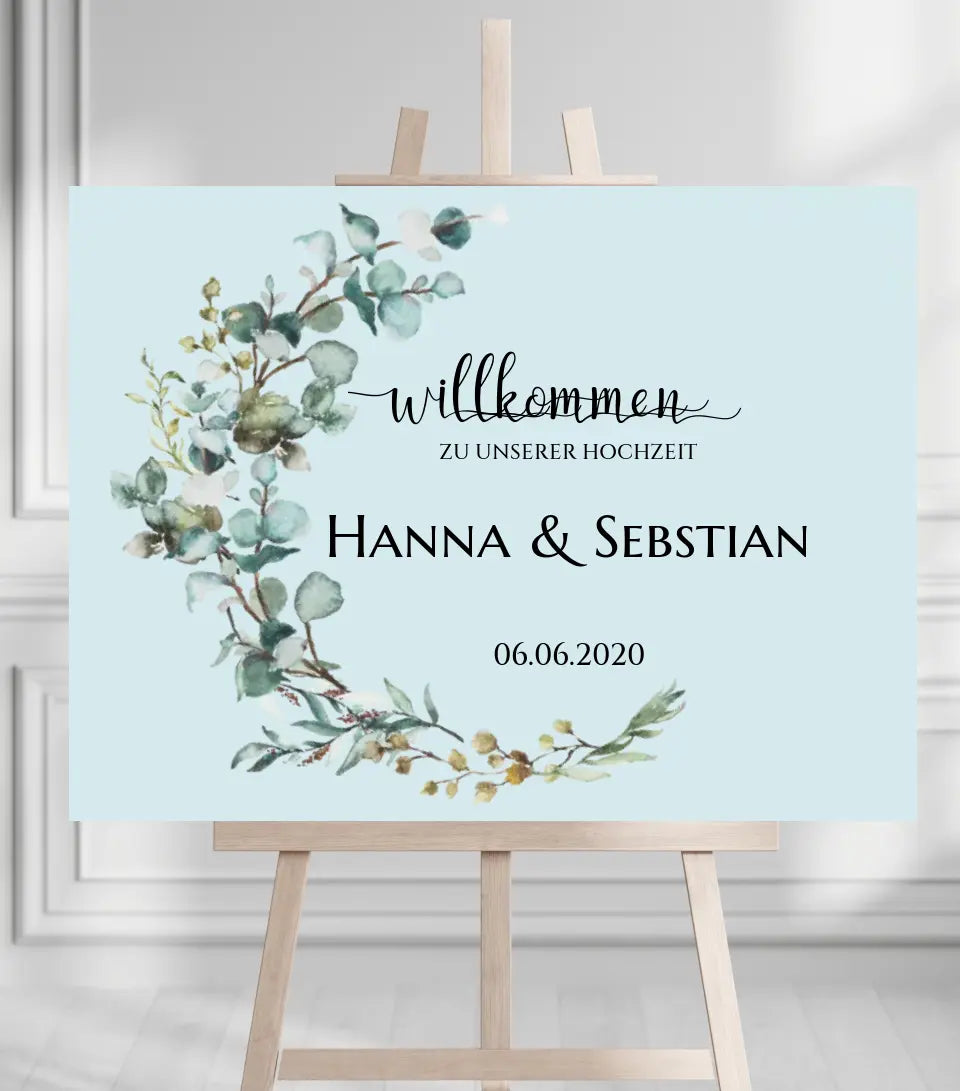 Willkommensposter Hochzeit | Willkommensschild Hochzeit personalisiert mit Namen Datum | Empfang Schild Hochzeit
