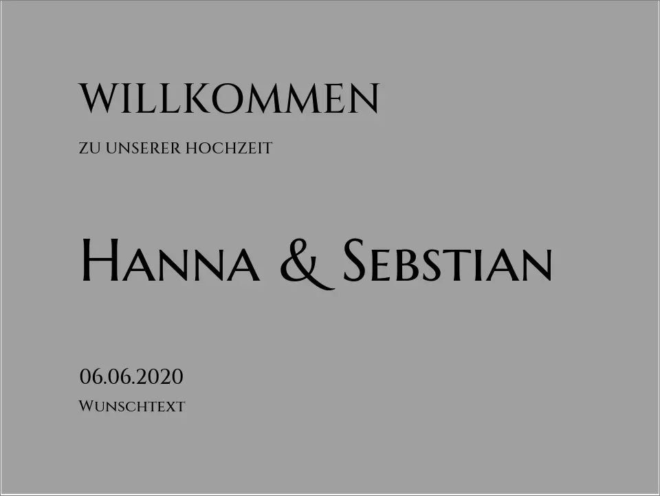 Willkommensposter Hochzeit | Willkommensschild Hochzeit personalisiert mit Namen Datum | Empfang Schild Hochzeit