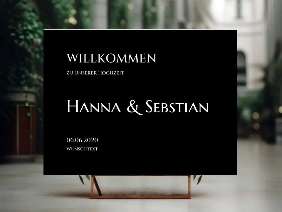 Willkommensposter Hochzeit | Willkommensschild Hochzeit personalisiert mit Namen Datum | Empfang Schild Hochzeit
