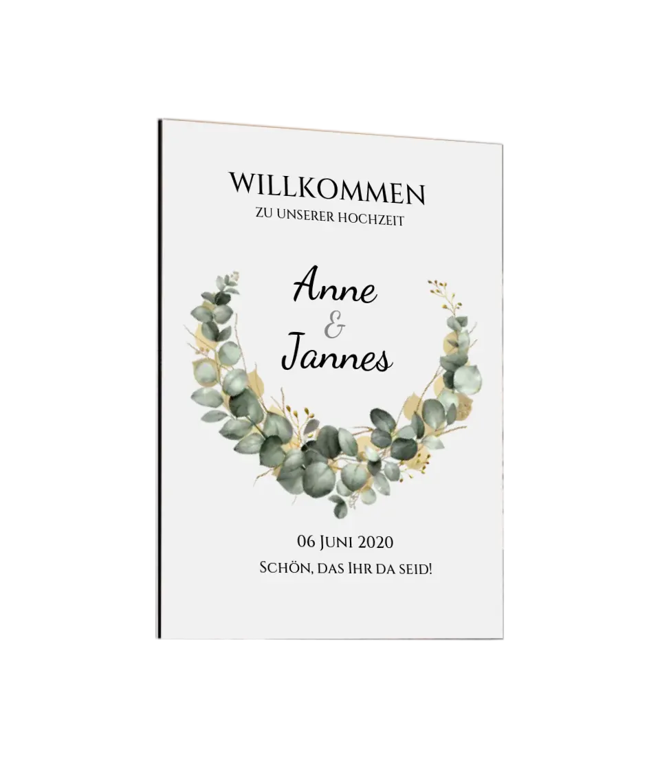 Willkommensposter Hochzeit | Willkommensschild Hochzeit personalisiert mit Namen Datum | Empfang Schild Hochzeit