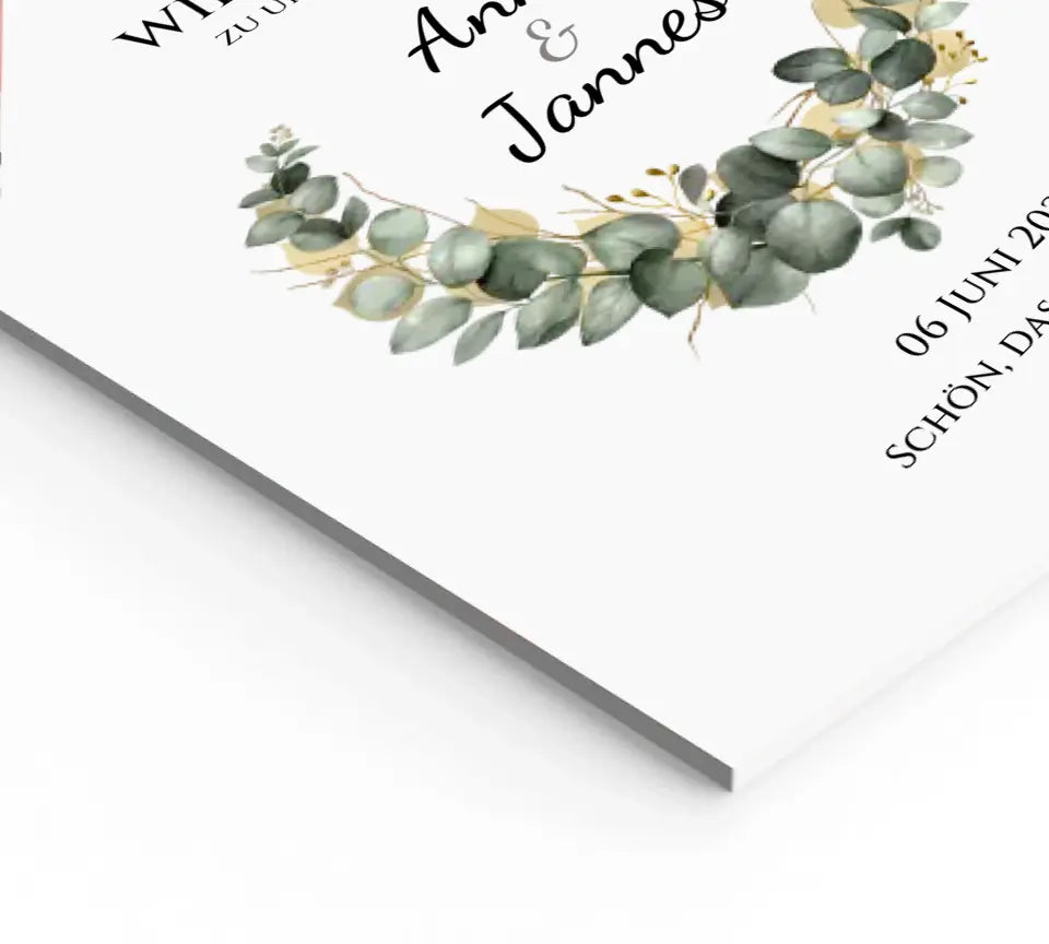Willkommensposter Hochzeit | Willkommensschild Hochzeit personalisiert mit Namen Datum | Empfang Schild Hochzeit