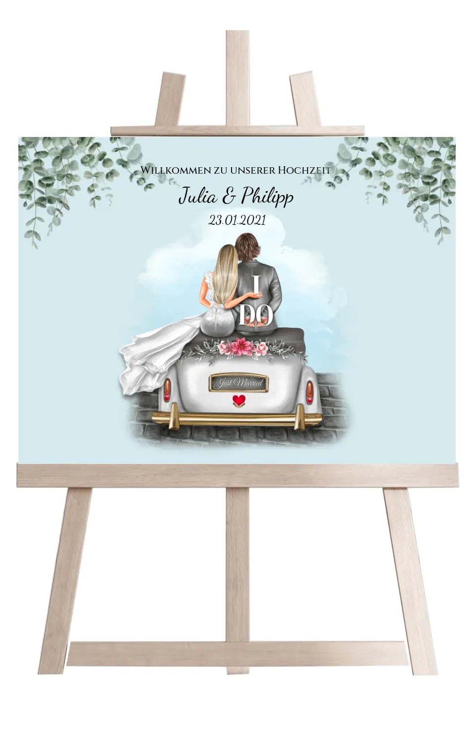 Willkommensposter Hochzeit | Willkommensschild Hochzeit personalisiert mit Namen Datum | Empfang Schild Hochzeit
