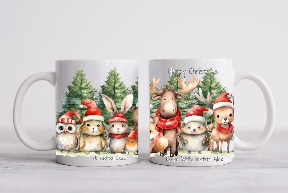 Geschenk Nikolaus, Weihnachten personalisiert - Kindertasse, Kinderbecher, Kinderteller - Nikolaustasse, Weihnachtstasse - mit Name