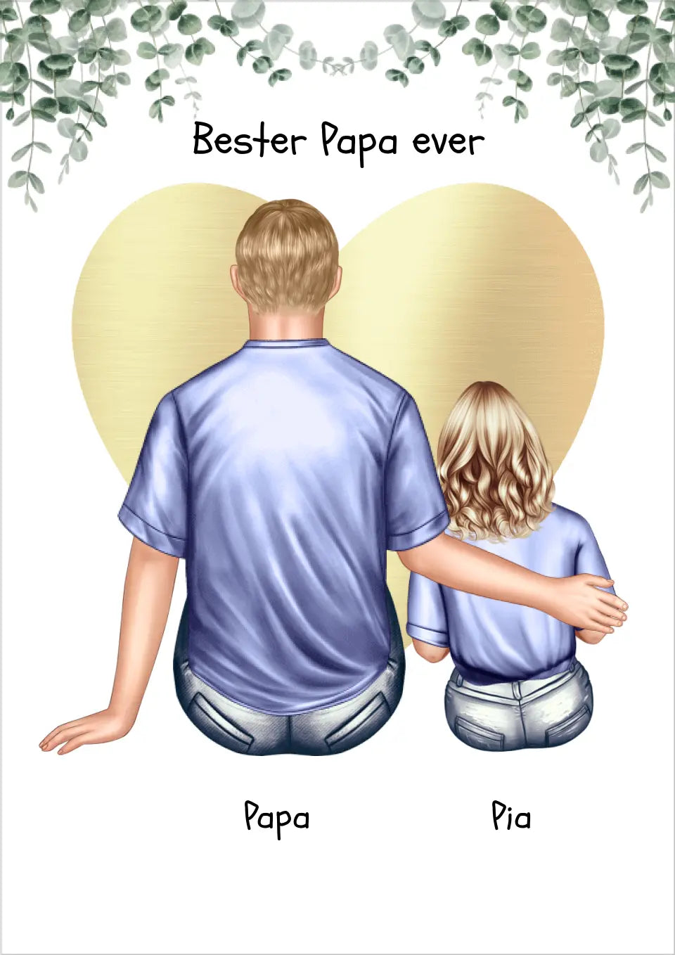 Personalisiertes Poster Geschenk Papa Tochter/Sohn - Vatertagsgeschenk - Geburtstagsgeschenk - Ostergeschenk Papa