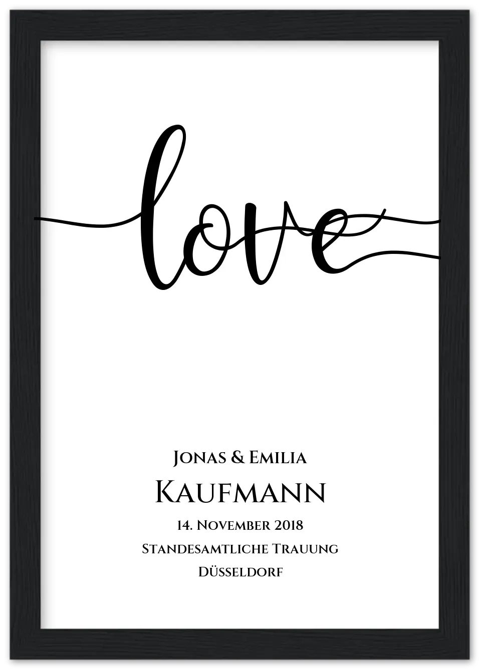 Personalisiertes Hochzeitsposter "LOVE" | Hochzeitsgeschenk mit Namen und Datum