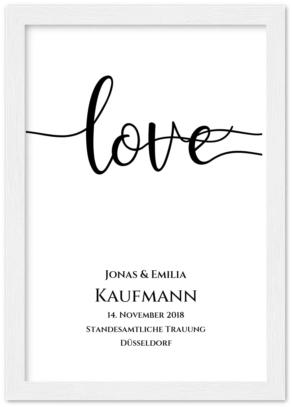 Personalisiertes Hochzeitsposter "LOVE" | Hochzeitsgeschenk mit Namen und Datum