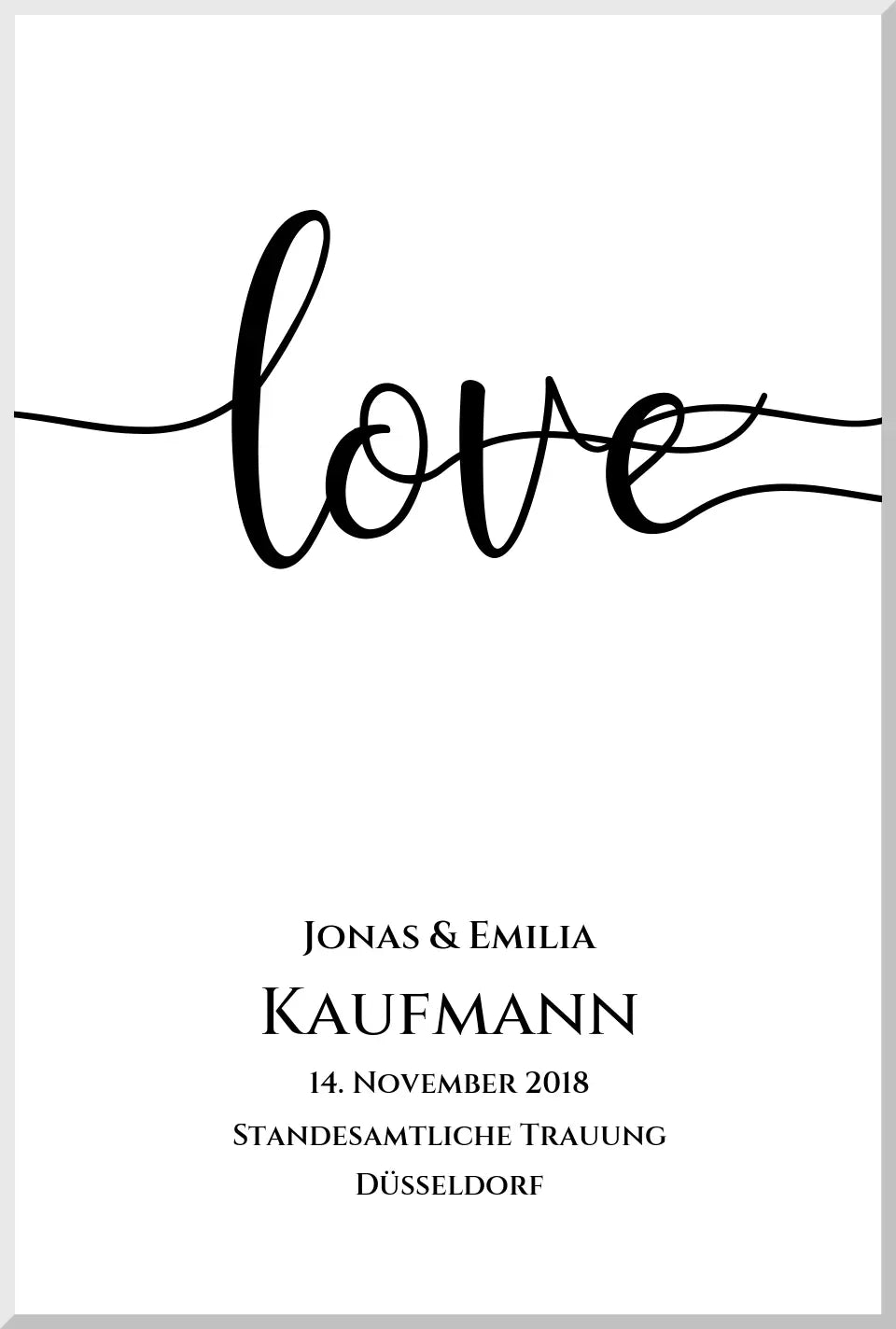 Personalisiertes Hochzeitsposter "LOVE" | Hochzeitsgeschenk mit Namen und Datum