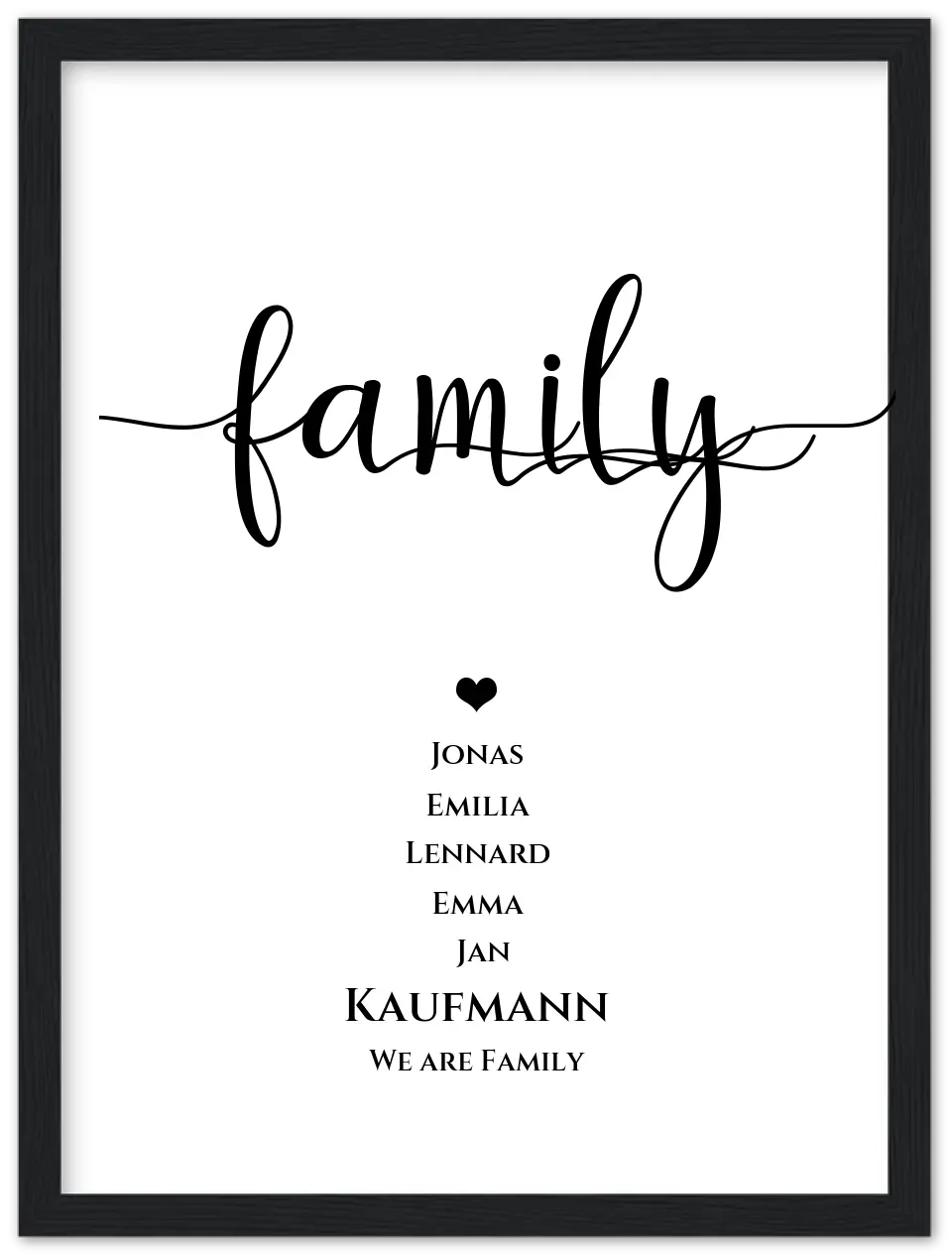 Geschenk Familie Poster "FAMILY" | Geburtstagsgeschenk, Muttertagsgeschenk, Weihnachtsgeschenk mit Namen personalisiert