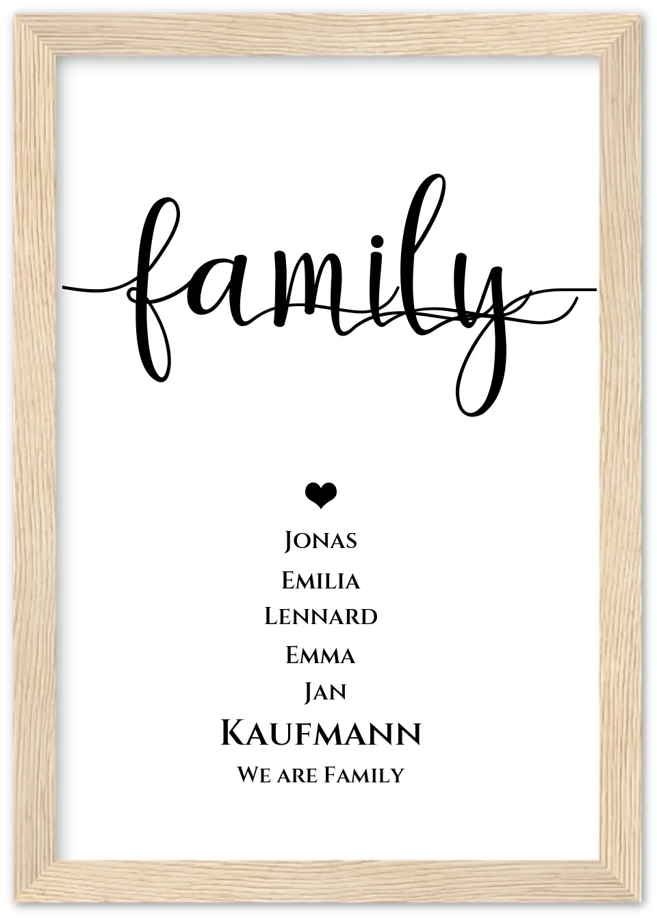Geschenk Familie Poster "FAMILY" | Geburtstagsgeschenk, Muttertagsgeschenk, Weihnachtsgeschenk mit Namen personalisiert
