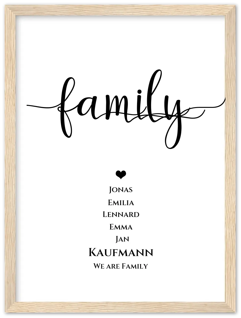 Geschenk Familie Poster "FAMILY" | Geburtstagsgeschenk, Muttertagsgeschenk, Weihnachtsgeschenk mit Namen personalisiert