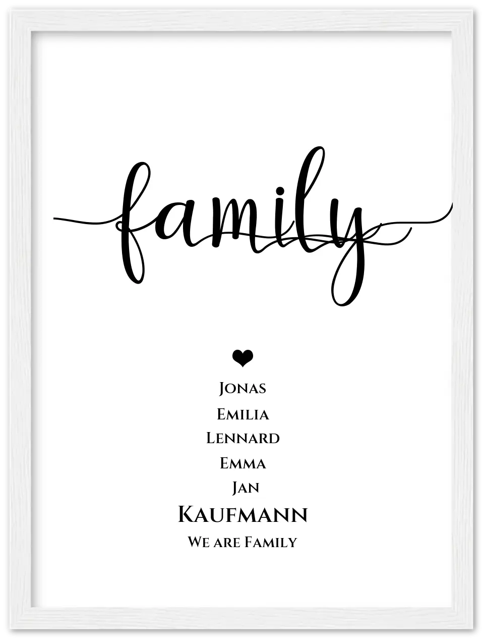 Geschenk Familie Poster "FAMILY" | Geburtstagsgeschenk, Muttertagsgeschenk, Weihnachtsgeschenk mit Namen personalisiert