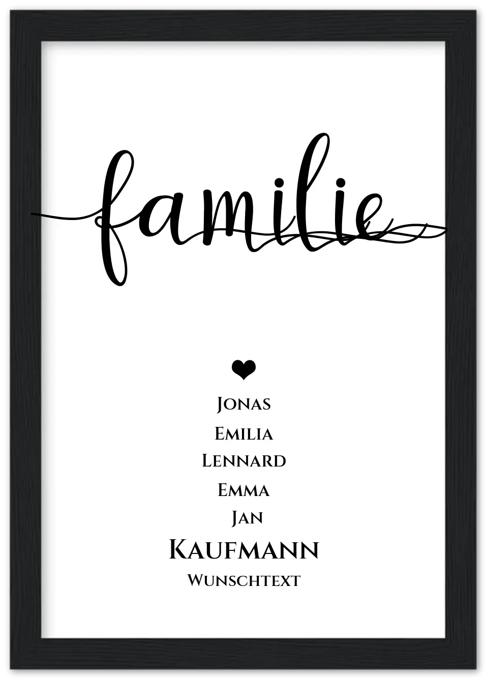 Familie Bild Geschenk "FAMILIE" Poster | Familiengeschenk mit Namen personalisiert | Geschenk beste Freunde