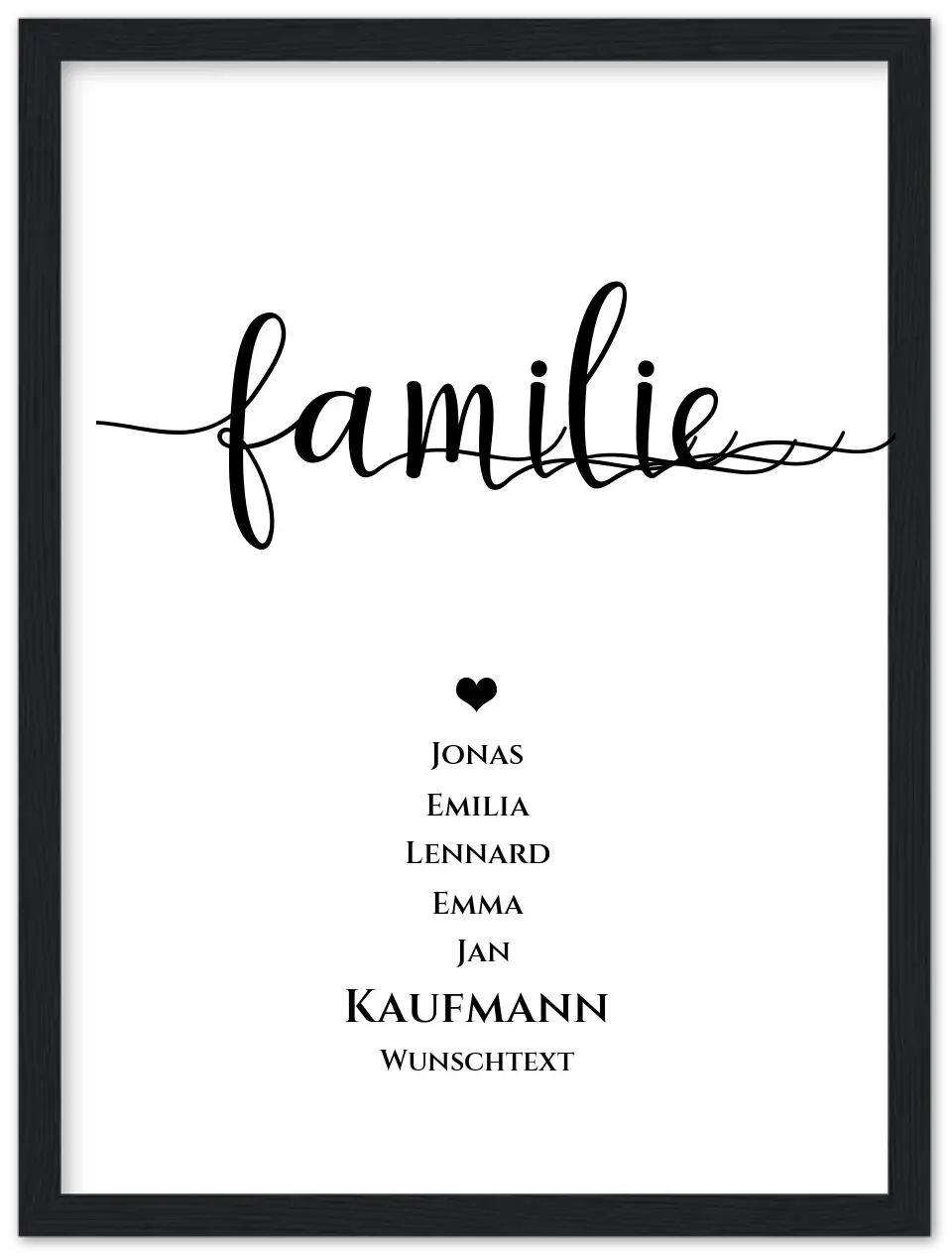 Familie Bild Geschenk "FAMILIE" Poster | Familiengeschenk mit Namen personalisiert | Geschenk beste Freunde