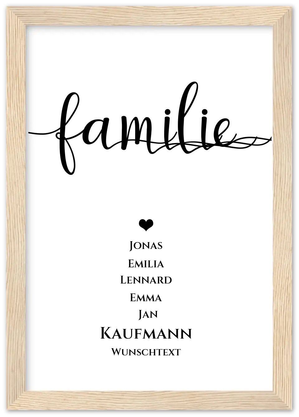Familie Bild Geschenk "FAMILIE" Poster | Familiengeschenk mit Namen personalisiert | Geschenk beste Freunde