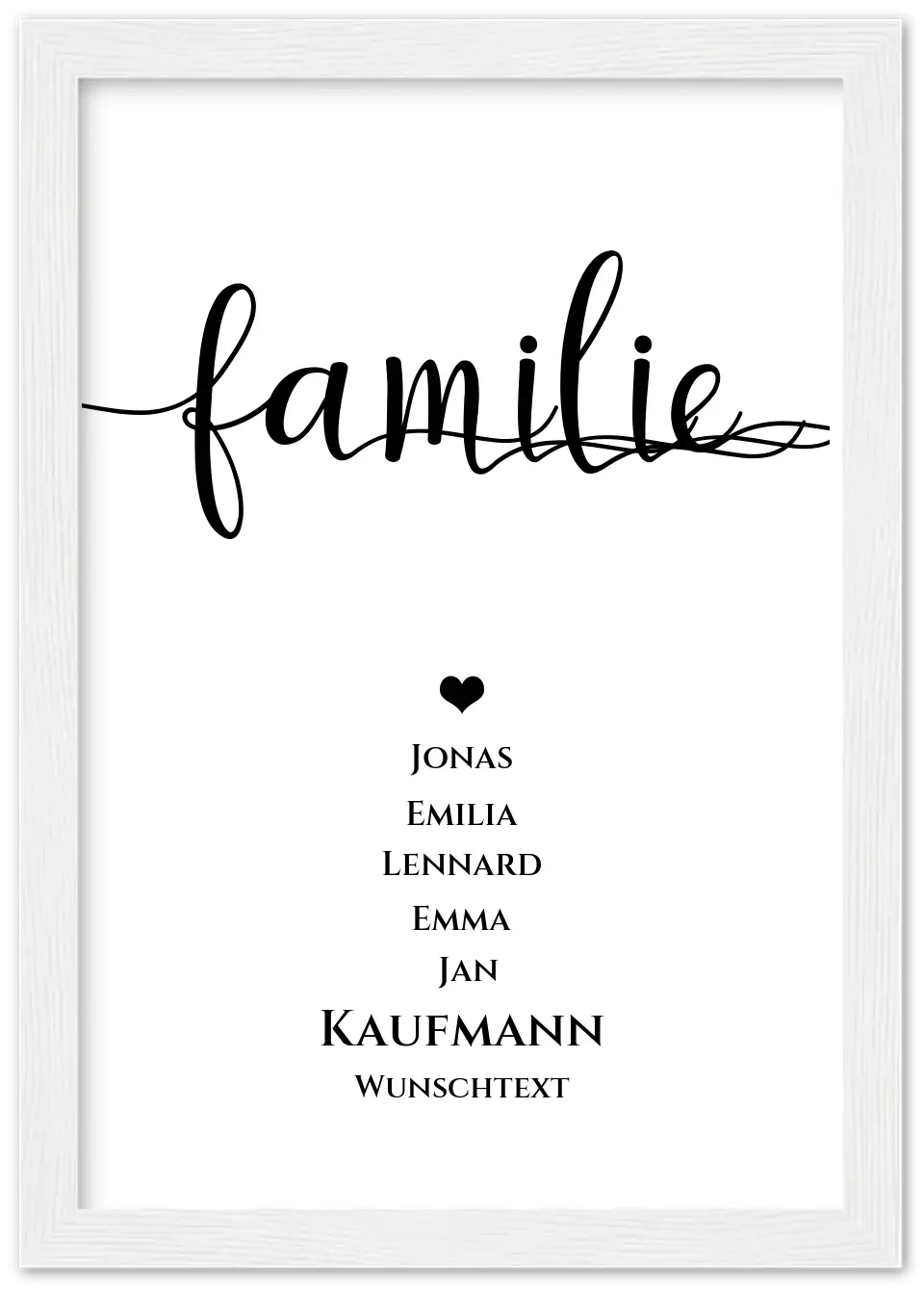 Familie Bild Geschenk "FAMILIE" Poster | Familiengeschenk mit Namen personalisiert | Geschenk beste Freunde