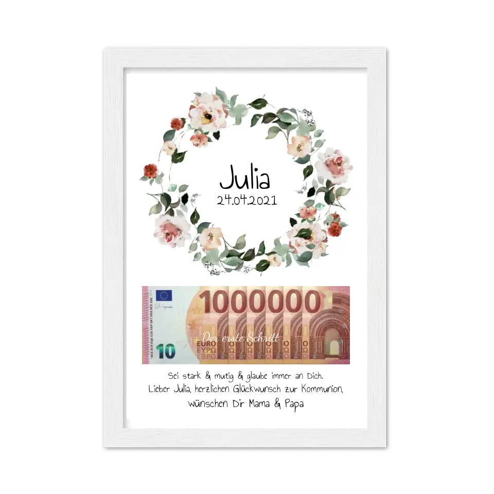 Geldgeschenk Wunscherfüller - Personalisiertes Geschenk, Geldgeschenk zum Geburtstag, Jugendweihe, Kommunion, Konfirmation, Geburtstagsgeschenk 1. Million