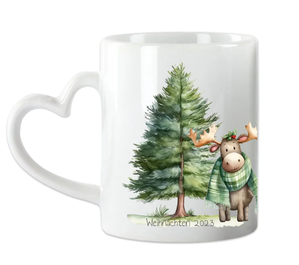 Geschenk Nikolaus, Weihnachten personalisiert - Kindertasse, Kinderbecher, Kinderteller - Nikolaustasse, Weihnachtstasse - Eule