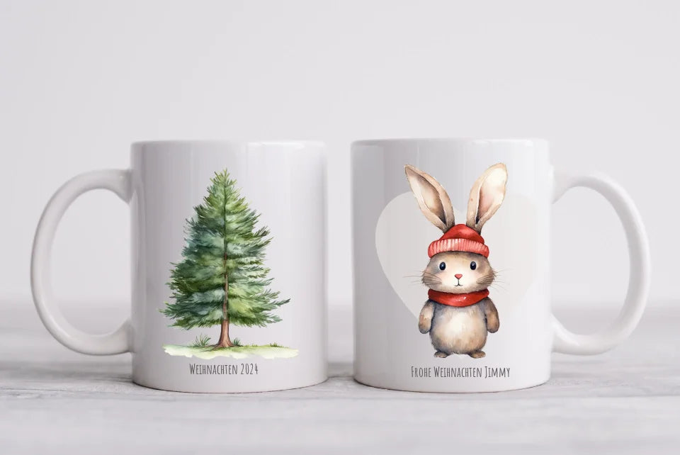 Geschenk Nikolaus, Weihnachten personalisiert - Kindertasse, Kinderbecher, Kinderteller - Nikolaustasse, Weihnachtstasse -mit Name - mit Name
