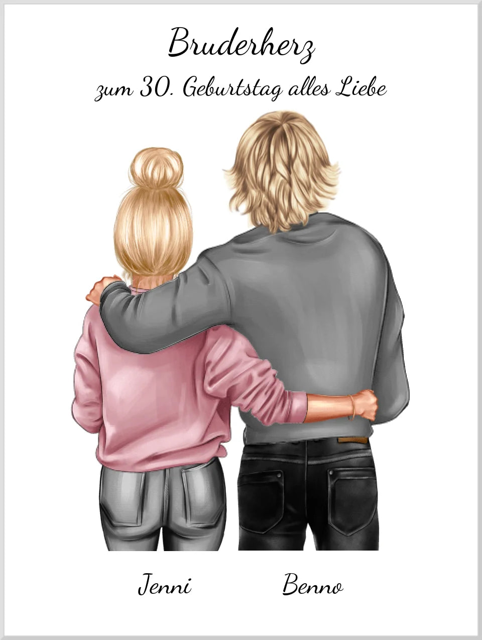 Geschenk 30 Geburtstag Bruder - Bild Geburtstagsgeschenk von Schwester - Weihnachtsgeschenk Poster