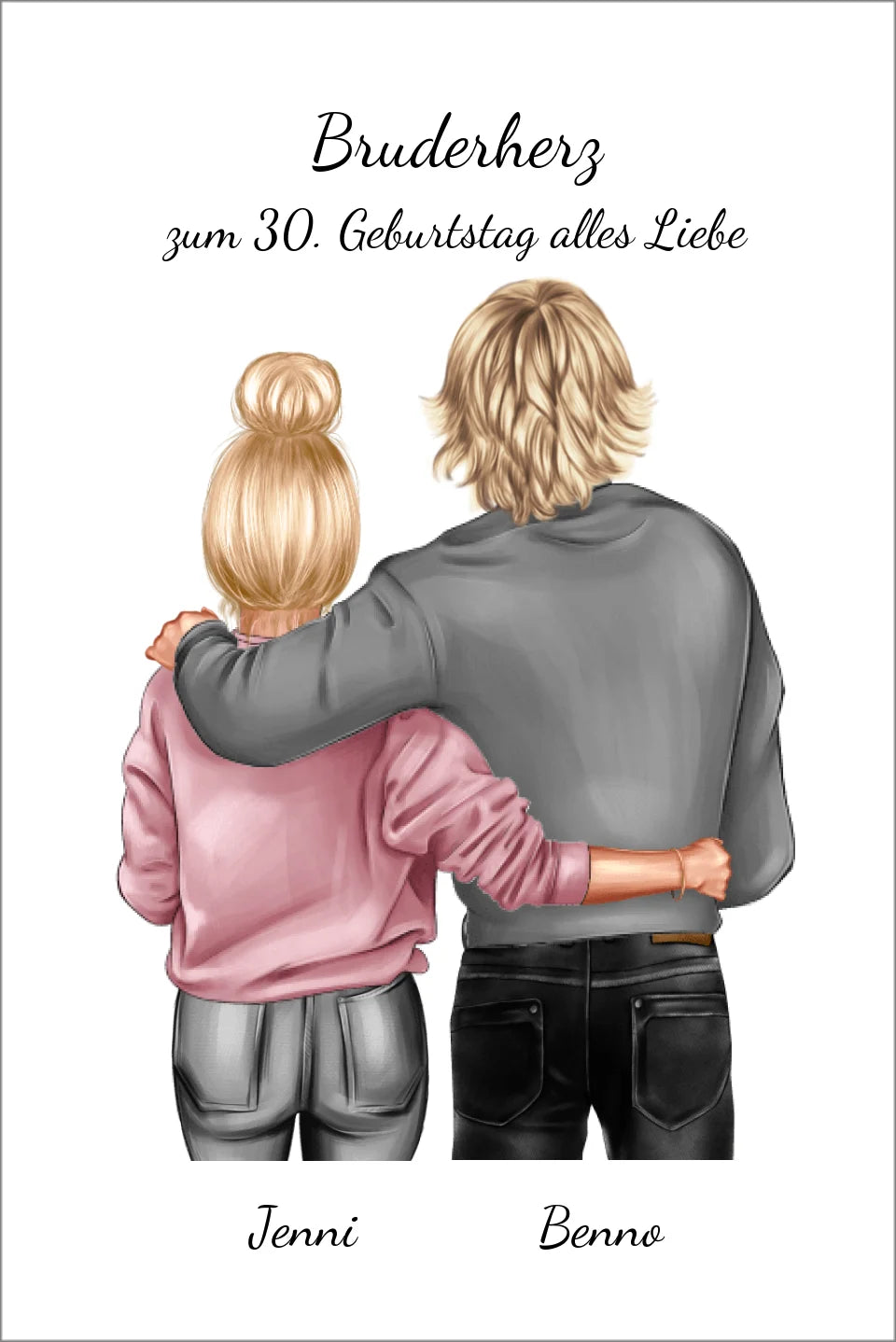 Geschenk 30 Geburtstag Bruder - Bild Geburtstagsgeschenk von Schwester - Weihnachtsgeschenk Poster
