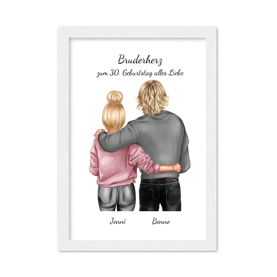 Geschenk 30 Geburtstag Bruder - Bild Geburtstagsgeschenk von Schwester - Weihnachtsgeschenk Poster
