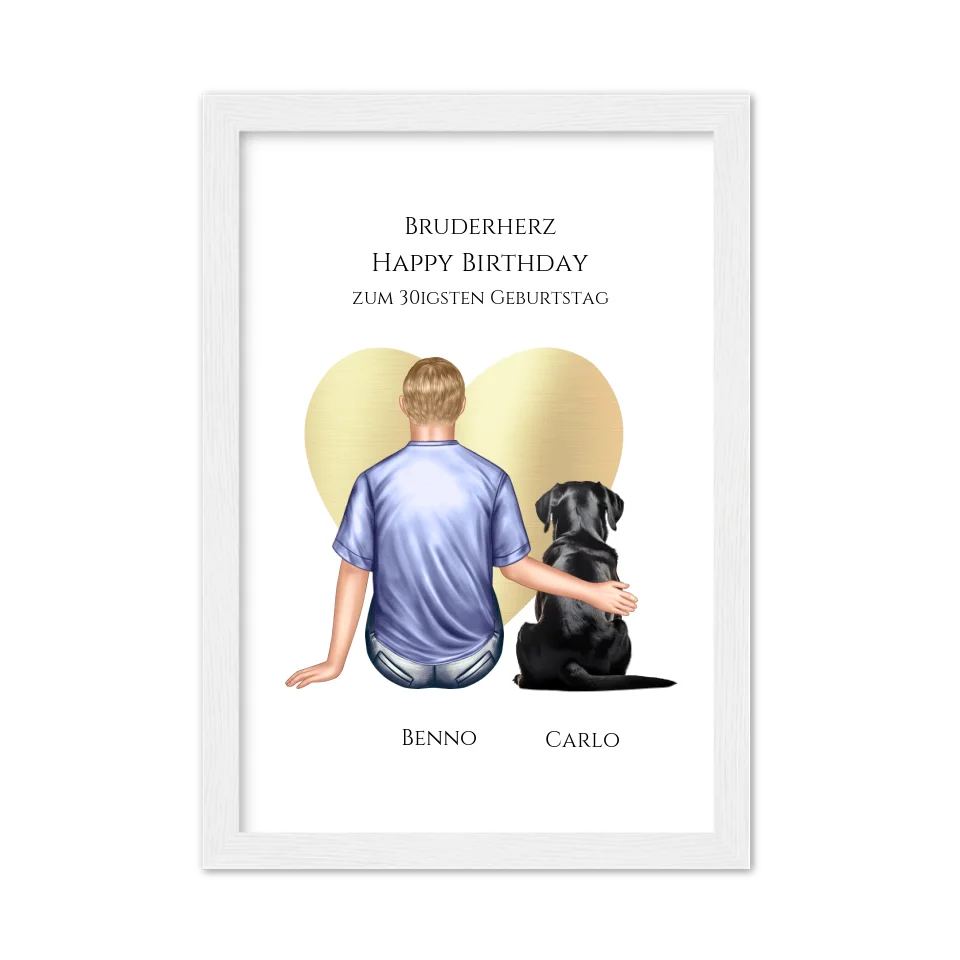 Geschenk 30 Geburtstag Bruder Poster - Bild Geburtstagsgeschenk von Schwester - Weihnachtsgeschenk