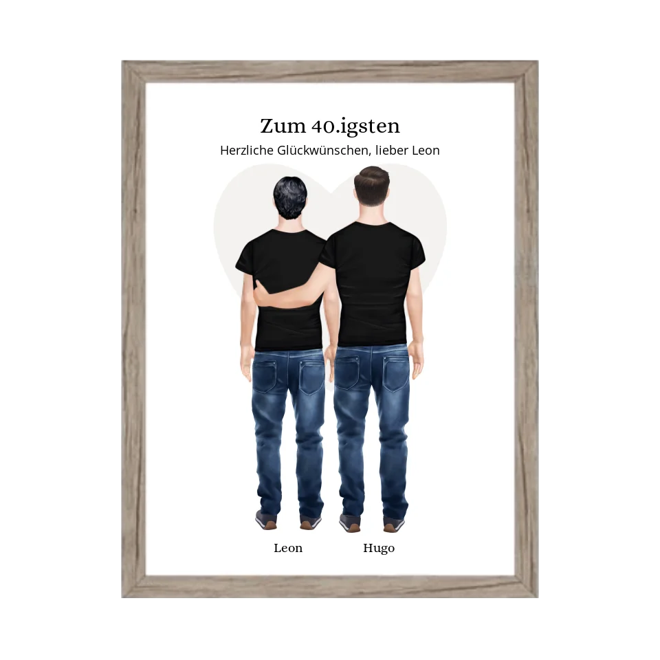 Geschenk 40 Geburtstag Bruder Poster - Bild Geburtstagsgeschenk von Bruder - Weihnachtsgeschenk