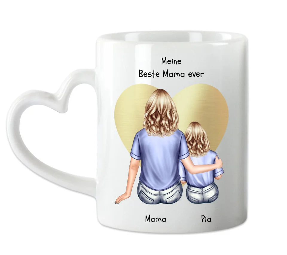 Personalisierte Tasse Geschenk Muttertag - Mama Geburtstagsgeschenk Tasse mit Kind
