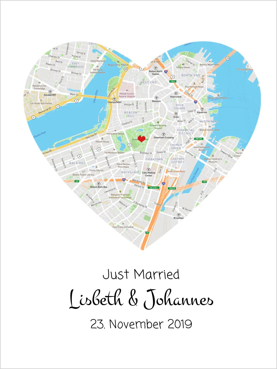 Herz personalisiertes Hochzeitsgeschenk - Wo alles begann - Geschenk Valentinstag - Jahrestag -Kennenlernorte - Städteposter