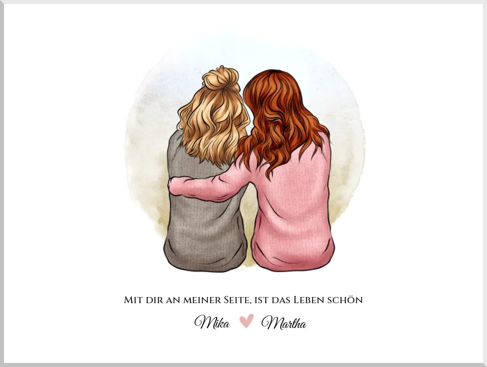 Beste Freundin Bild ♥ Poster Geschenk zum Geburtstag selber gestalten