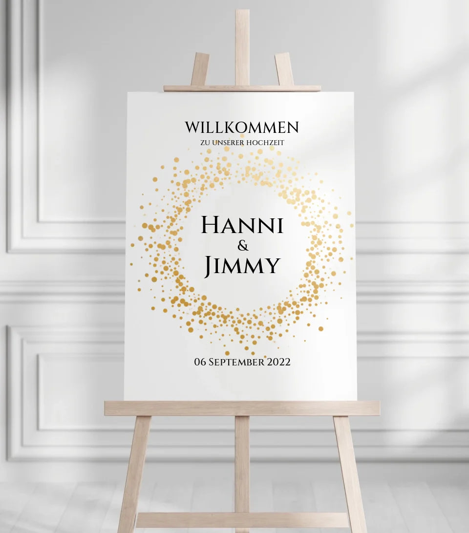 Willkommensposter Hochzeit | Willkommensschild Hochzeit personalisiert | Hochzeitsempfang Tafel