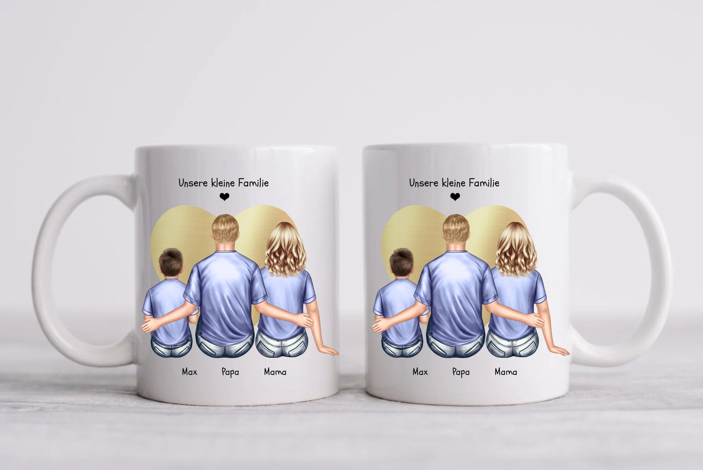 Familie Geschenk Papa, Geschenk Mama - Personalisierte Tasse Vatertag - Muttertag - Geburtstagsgeschenk - Weihnachtsgeschenk Familie mit Kind