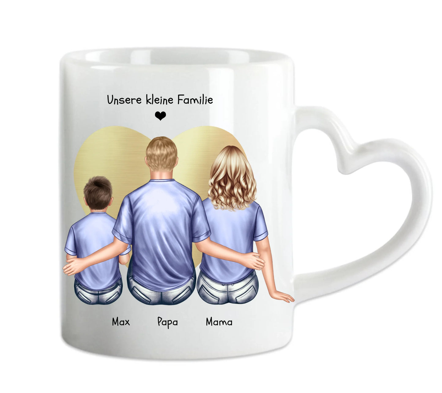 Familie Geschenk Papa, Geschenk Mama - Personalisierte Tasse Vatertag - Muttertag - Geburtstagsgeschenk - Weihnachtsgeschenk Familie mit Kind