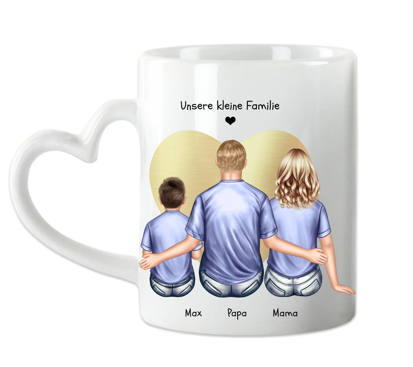Familie Geschenk Papa, Geschenk Mama - Personalisierte Tasse Vatertag - Muttertag - Geburtstagsgeschenk - Weihnachtsgeschenk Familie mit Kind