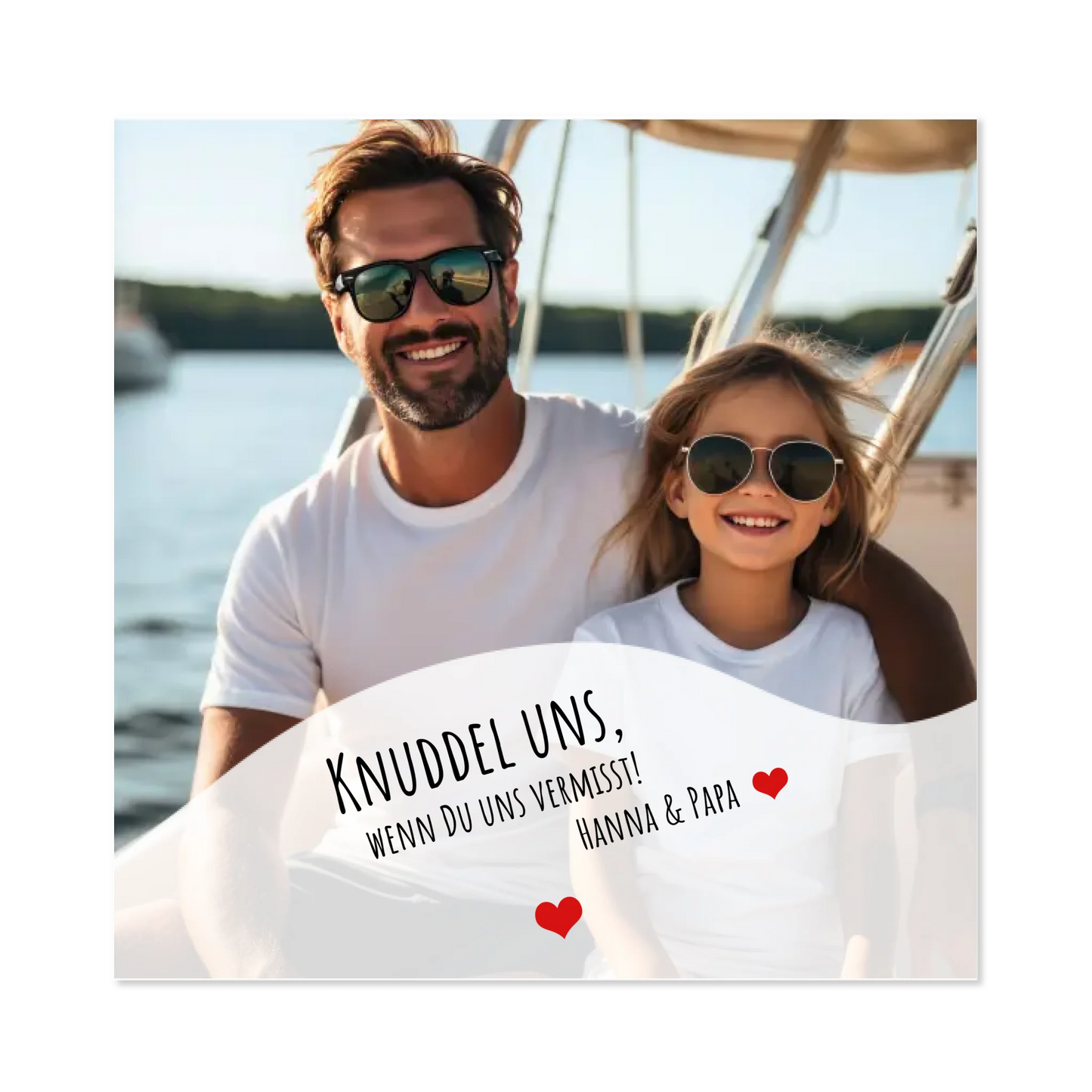 Drück uns, wenn Du uns vermisst | Geschenk Familie | Personalisiertes Kissen Familie mit Text | Knuddel uns