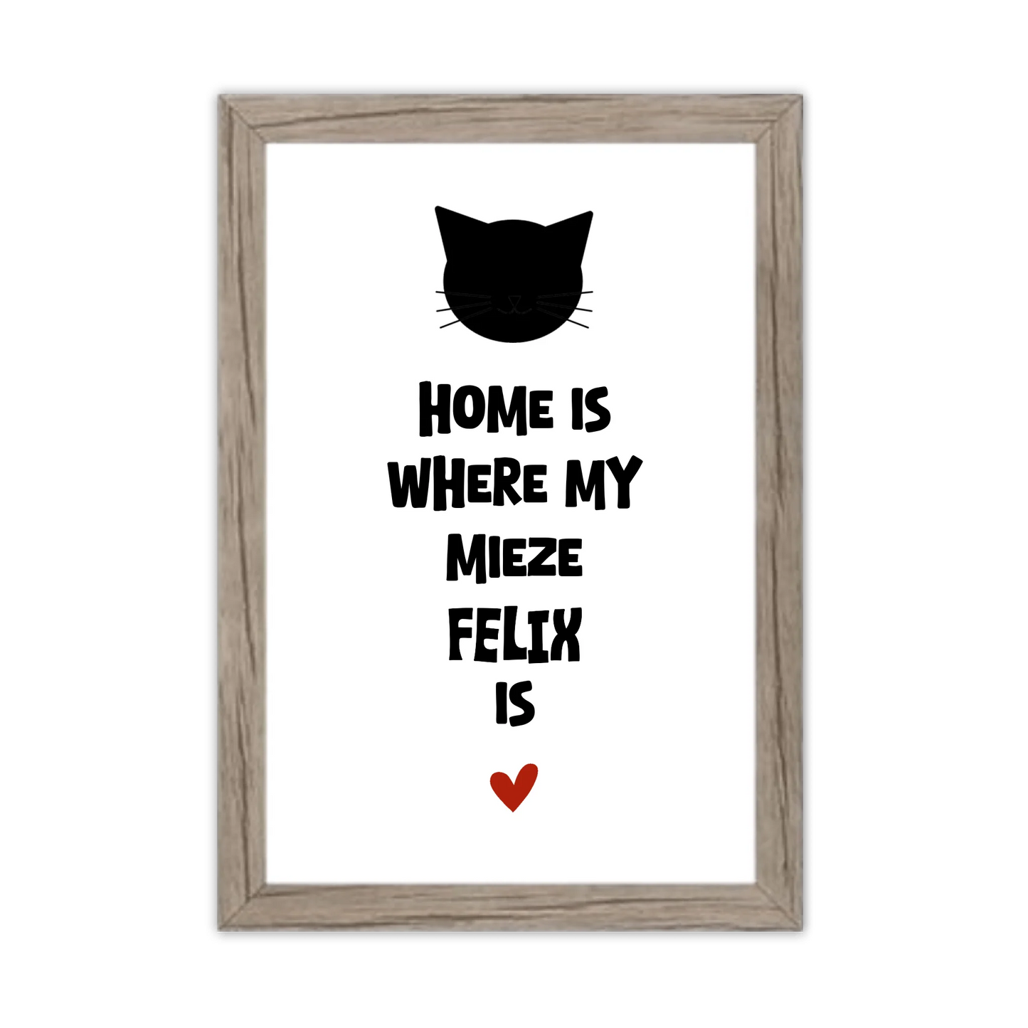 Deine Katze "Dein Beste Freund" Katzenposter | Home ist where my cat is | Geschenk Katzen Liebhaber | Zeitraum-Kunstdruck