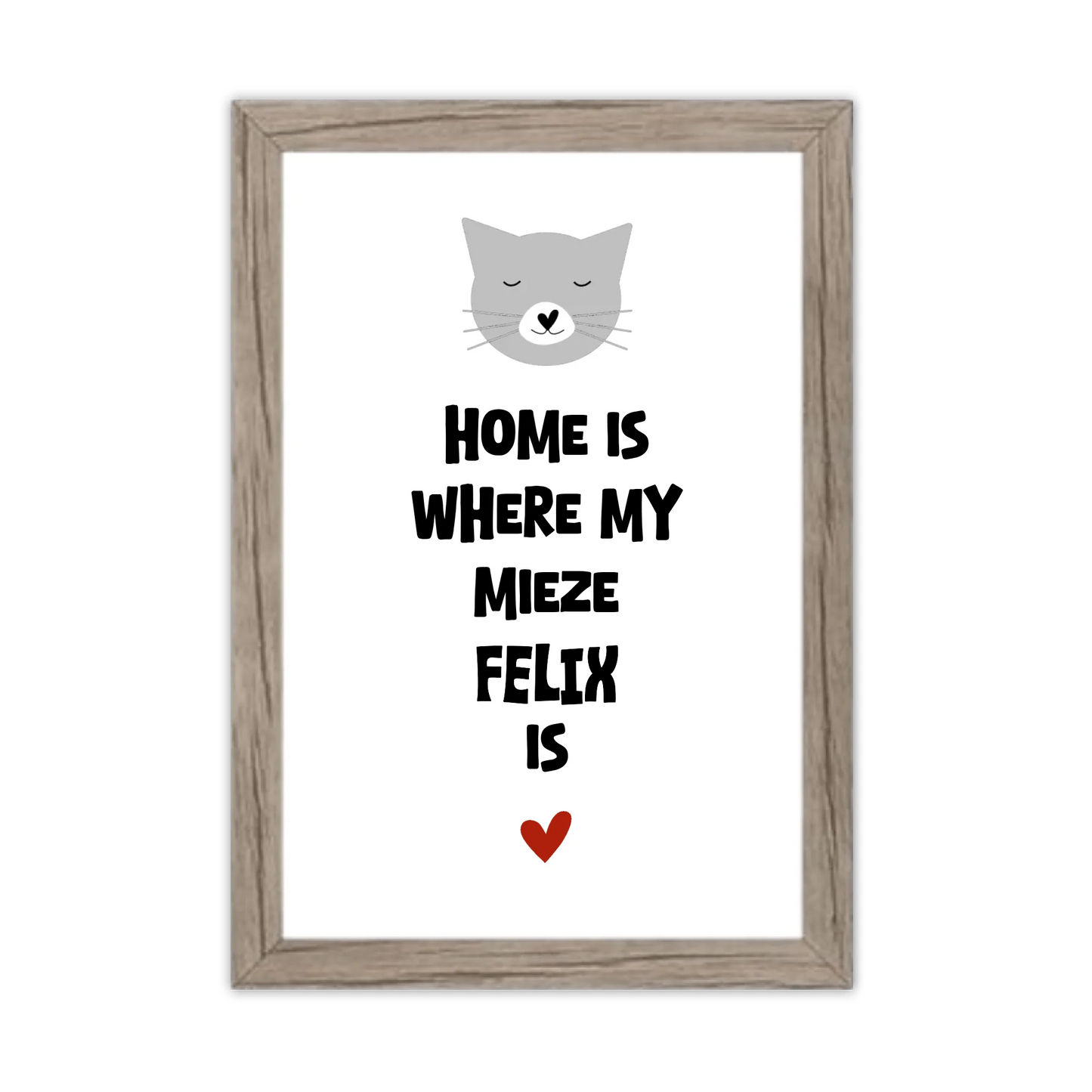Deine Katze "Dein Beste Freund" Katzenposter | Home ist where my cat is | Geschenk Katzen Liebhaber | Zeitraum-Kunstdruck 2