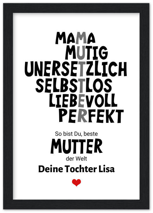 Muttertagsgeschenk "Definition Mama" Poster Geschenk personalisiert | Geburtstagsgeschenk | Zeitraum-Kunstdrucke
